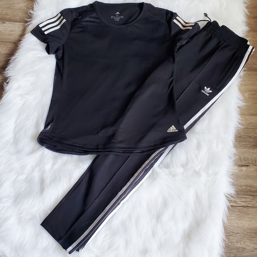 Adidas Track Pants w/ Own The Run Tee